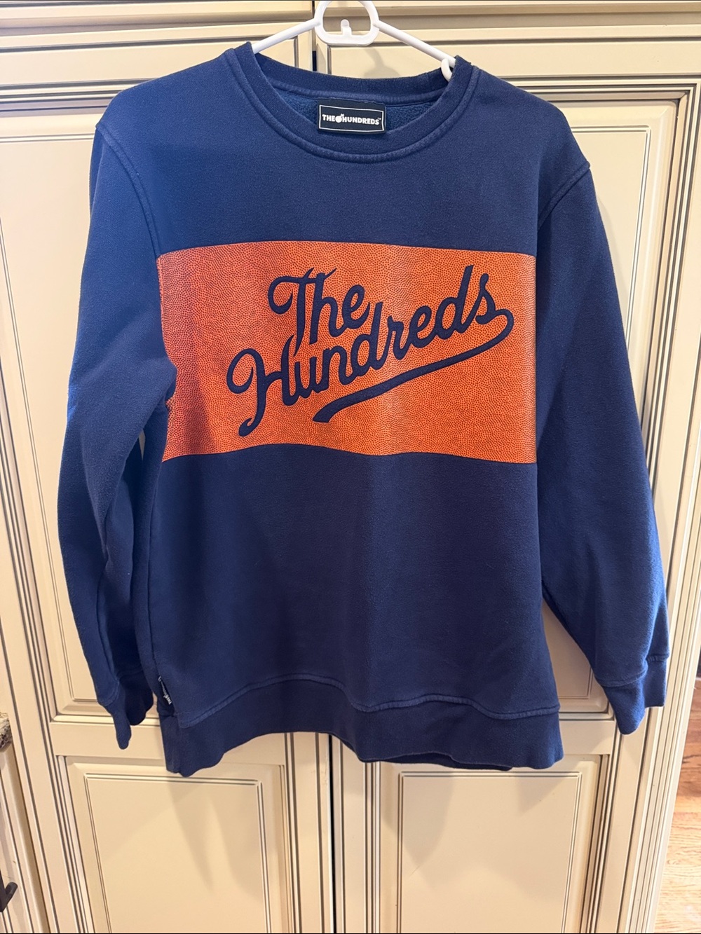 The Hundreds Navy & Orange Panel Crewneck sweatshirt